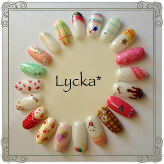 ポップなネイルアートサンプル Nail Salon Lycka